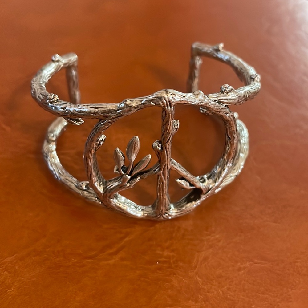 Peace sign cuff bracelet